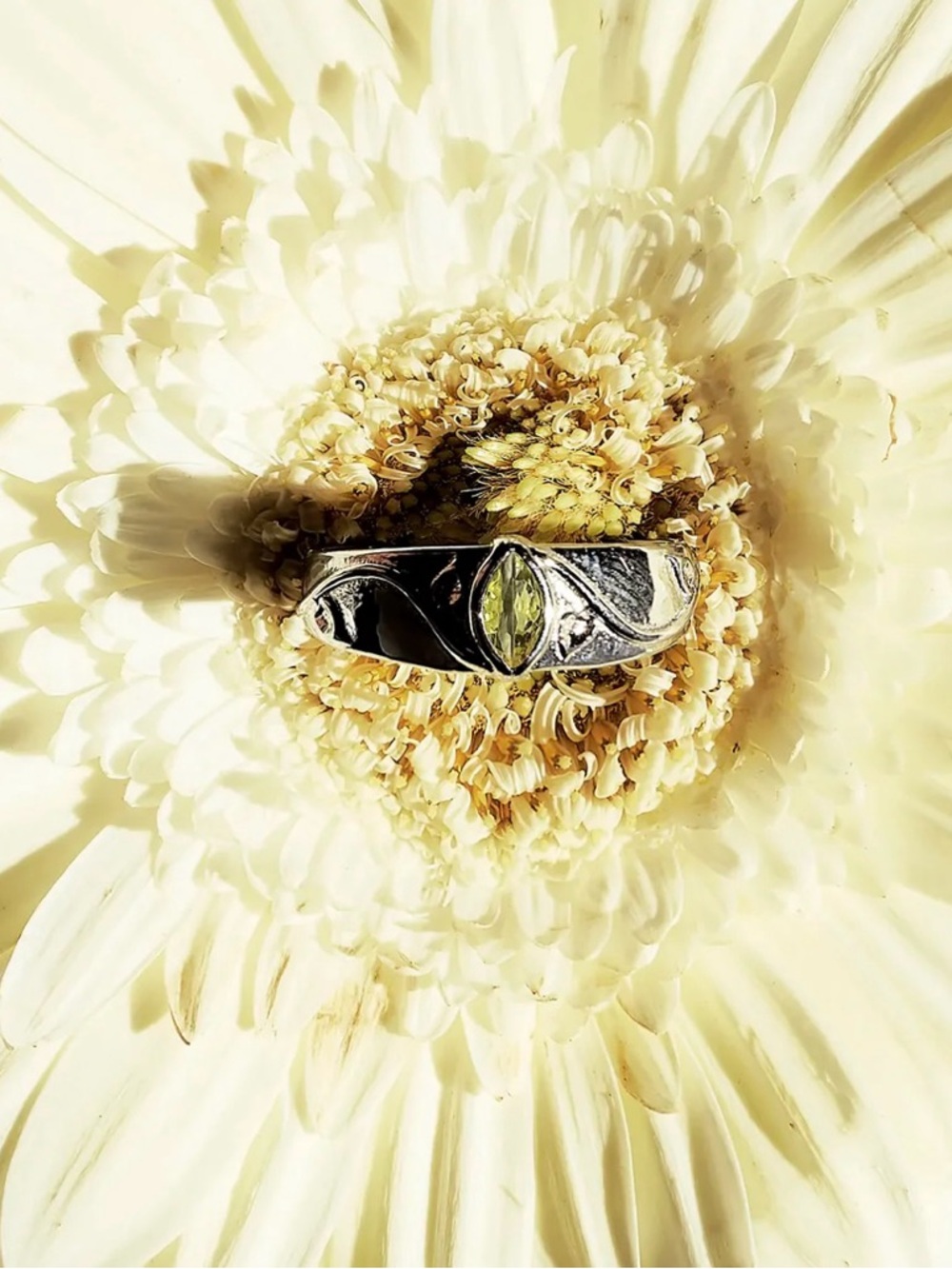 Sterling Silver Ring with Citrine Birthstone